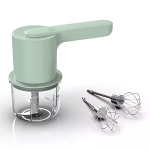 Multi Functions 2 in 1 Mini Rechargeable Electric Mixer With Food, Meat, Blender Egg Whisk Milk Foamer