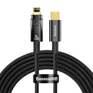 Baseus Explorer Series Auto Power Off Fast Charging Data Cable USB to IP 2.4A 1m Black