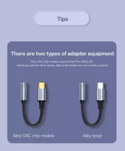 SmartDevil Type C to 3.5mm Earphone Jack Audio Adapter With DAC