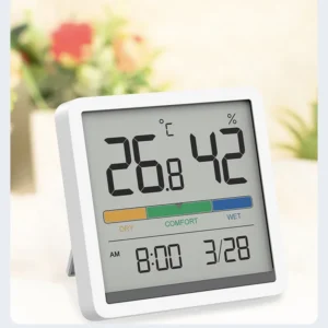 MIIIW Temperature Humidity Digital LCD Indoor Room Temperature Humidity Meter Thermometer Hygrometer Alarm Clock