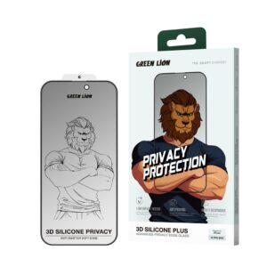 Green Lion 3D Silicone Plus Advanced Privacy Edge Glass for iPhone 16 Pro Max & iPhone 16 Pro
