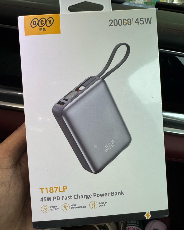 QCY PB20A 45W PD 20000mah Fast Charging Powerbank