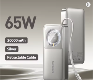 Baseus Nomos Series 20000mAH 65W PD Max Output build in 70cm Cable