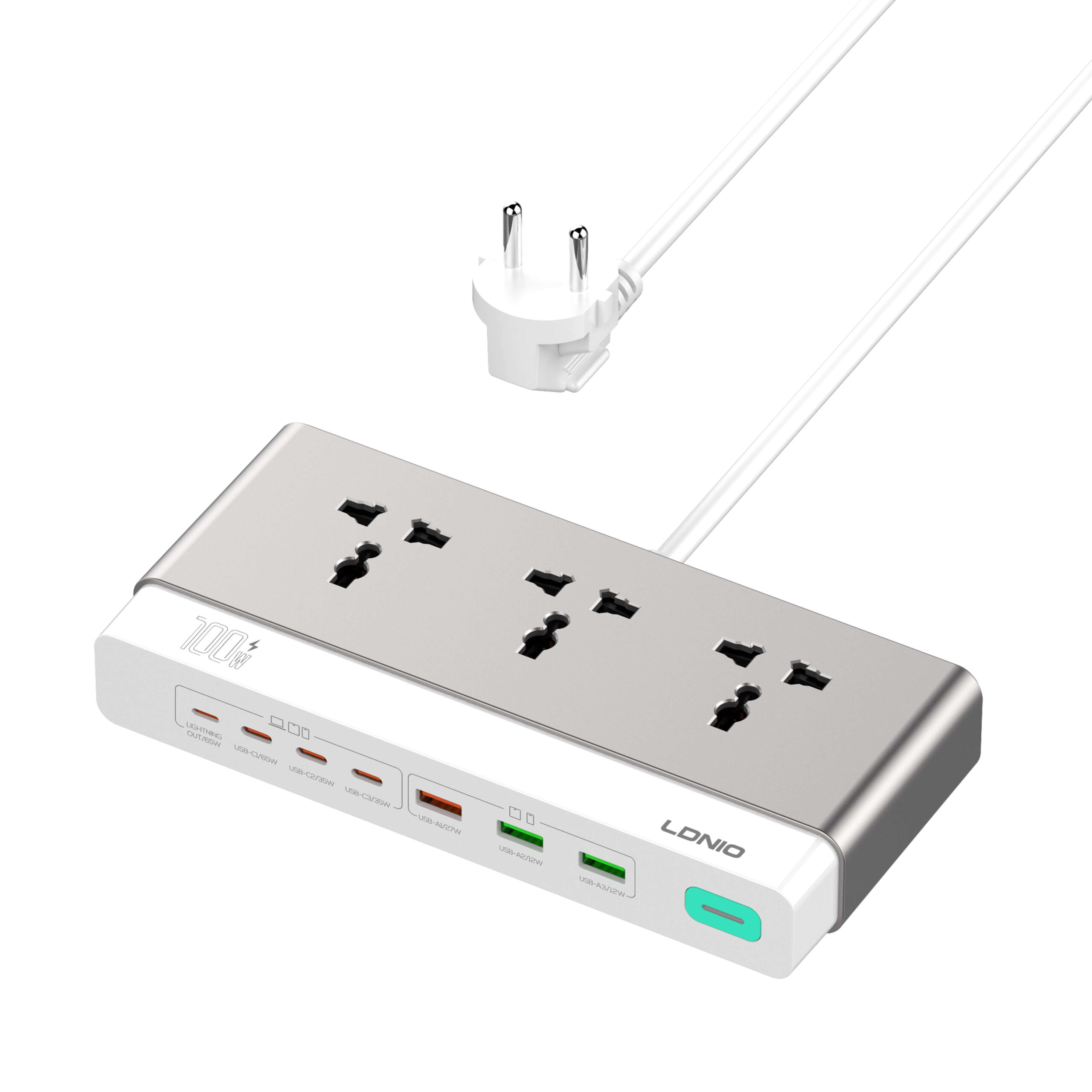 LDNIO SC3 10-in-1 GaN Desktop charging Station with 100W PD Fast Charging & 2500W AC Output