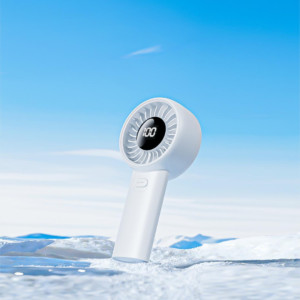Qualitell Y4 Handheld Mini Fan Power Display Rechargeable air Fans Cooling Small Fan 3600mAh Battery