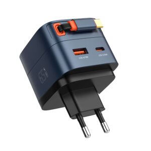 LDNIO Q10 65W GaN Fast Charger with Retractable Cable