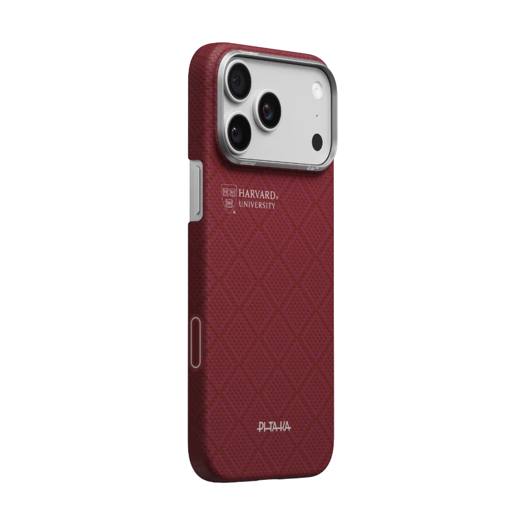 PITAKA Harvard Crimson Edge PitaTap™ Case for iPhone 17 Pro Max - Gadget99