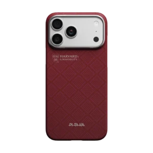 PITAKA Harvard Crimson Edge PitaTap™ Case for iPhone 17 Pro Max