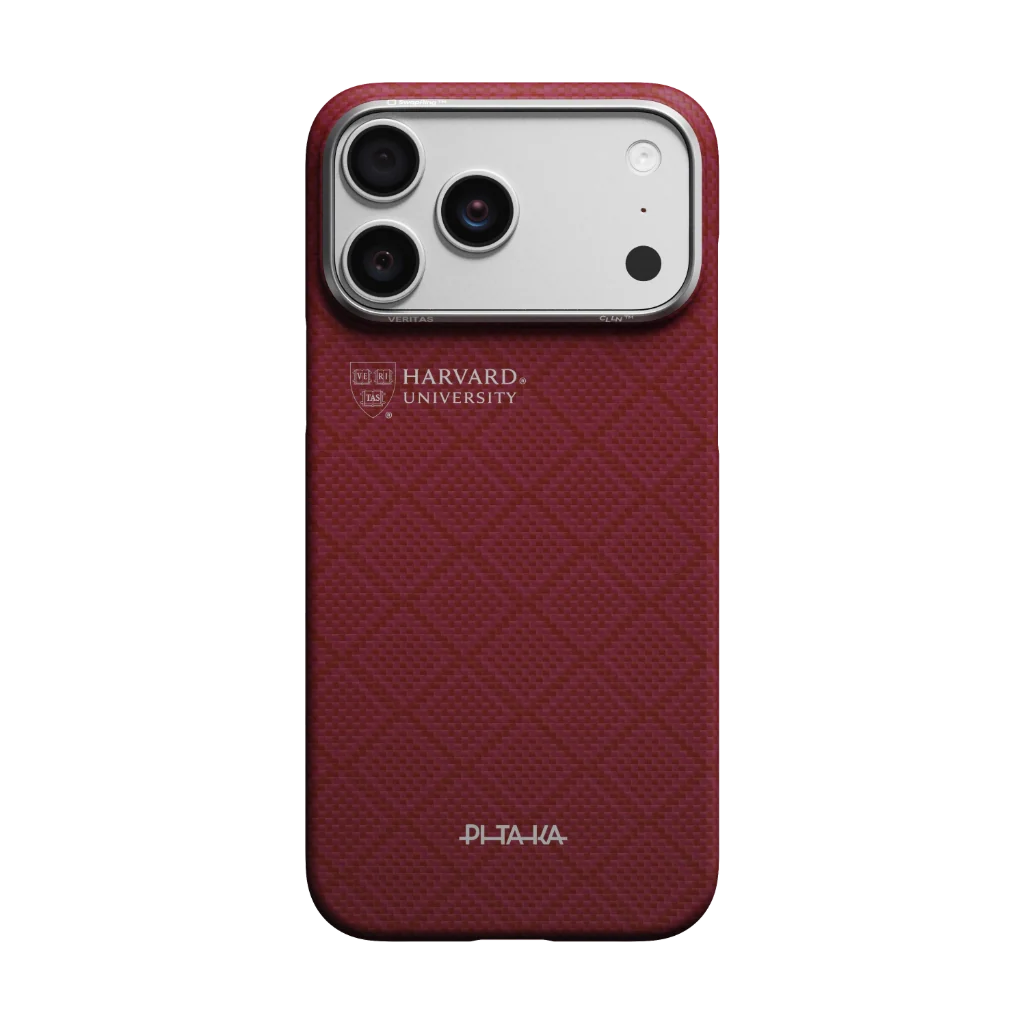 PITAKA Harvard Crimson Edge PitaTap™ Case for iPhone 17 Pro Max - Gadget99
