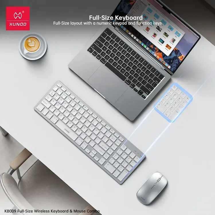 XUNDD KB009 Rechargeable Full Size Wireless Keyboard & Mouse Set