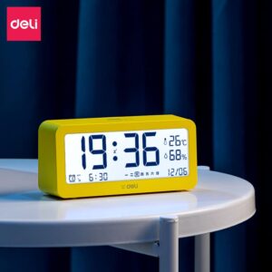 Deli 8826 Multi-Functional Electronic Digital Clock with Temperature & Humidity Monitor