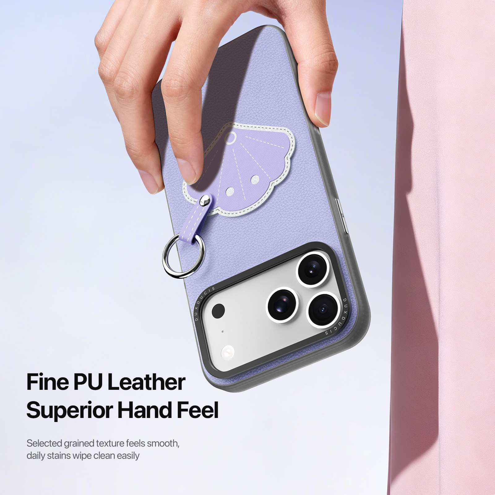 Dux Ducis LUVY Series PU Leather Ring-Style Phone Case for iPhone 18 Pro Max 17 Pro Max - Gadget99