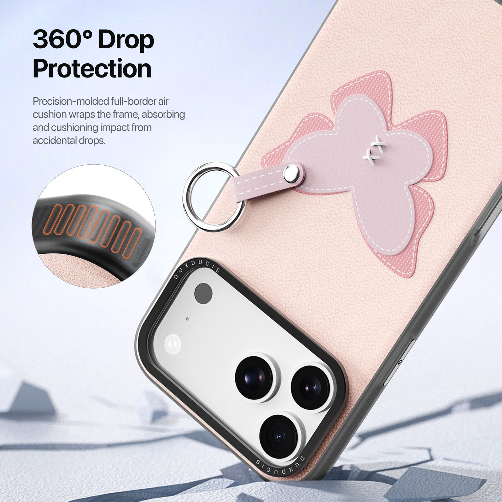 Dux Ducis LUVY Series PU Leather Ring-Style Phone Case for iPhone 18 Pro Max 17 Pro Max - Gadget99