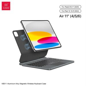XUNDD KB011 Aluminum Alloy Magnetic Wireless Keyboard Case iPad Pro 11 2018/2020/2021/2022, Air5 2020/Air5 2022 10.9, Air 11 (2024/2025/2026)