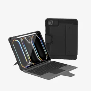 Nillkin Bumper Combo Backlit Keyboard Case for Apple iPad Air 11 (2026), Apple iPad Air 11 M3 (2025), iPad Air 11 (2024), iPad Air 5, iPad Air 4, iPad Pro 11 (2020, 2021, 2022)-Black