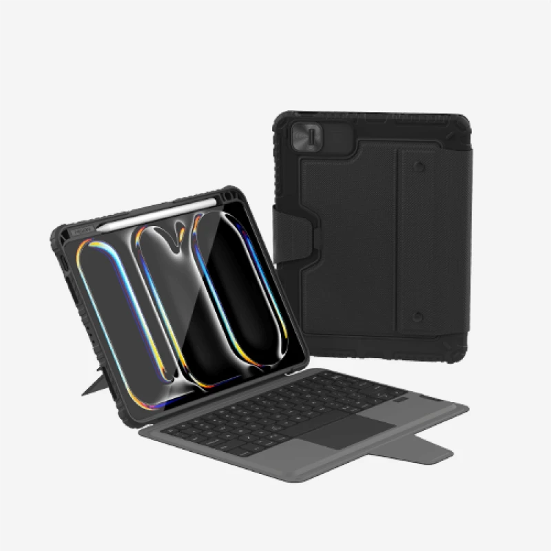 Nillkin Bumper Combo Backlit Keyboard Case for Apple iPad Air 11 (2026), Apple iPad Air 11 M3 (2025), iPad Air 11 (2024), iPad Air 5, iPad Air 4, iPad Pro 11 (2020, 2021, 2022)-Black