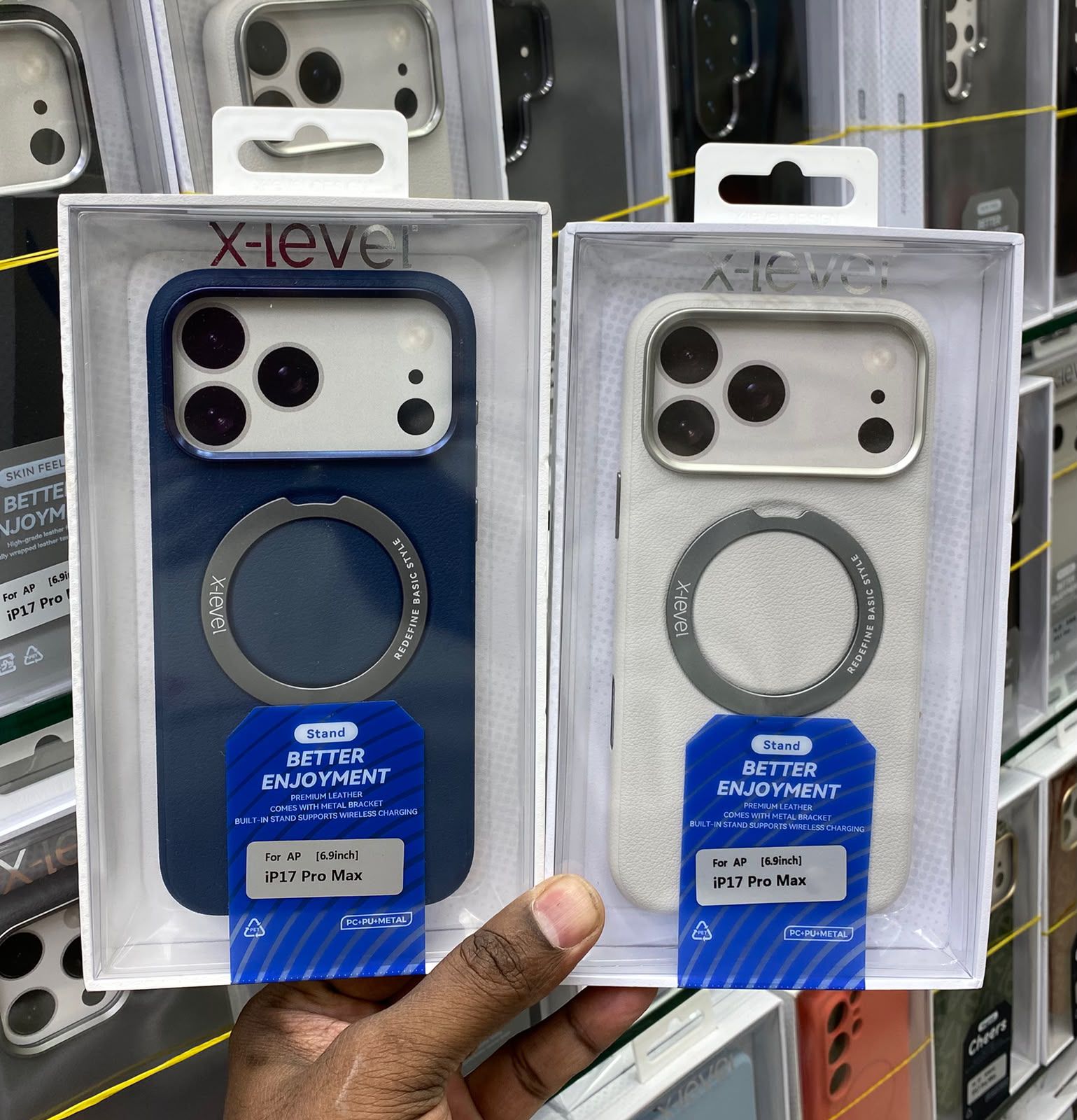 X-Level Better Enjoyment Leather MagSafe Stand Case iPhone 17 Pro Max-Gadget99