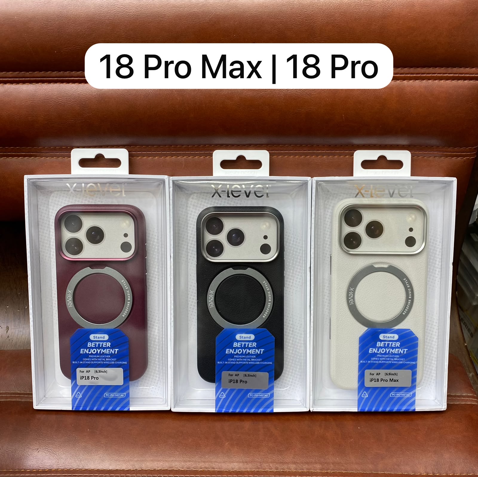 X-Level Better Enjoyment Stand Leather Case for iPhone 18 Pro Max - Gadget99