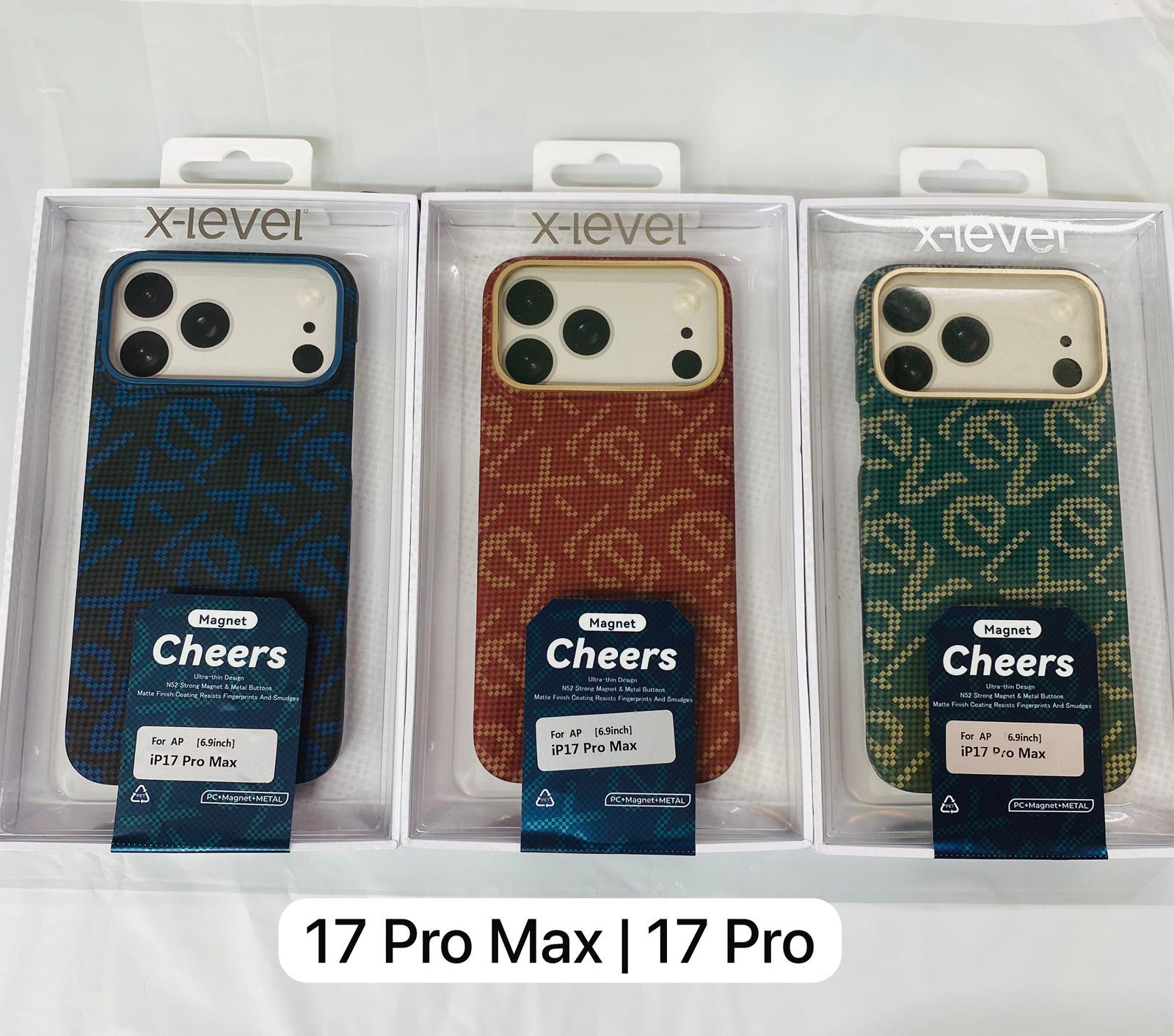 X-lever Magnet Cheers Ultra-thin Design Strong Magnet & Metal Buttons Case For iPhone 17 Pro Max - Gadget99