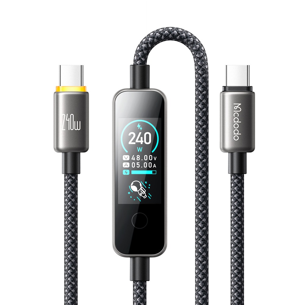 Mcdodo Cab Vision 240W USB-C to C Cable with TFT Screen Display 4ft. (CA-8750)