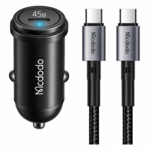 Mcdodo Obsidian 45W USB-C Car Charger Kit Includes USB-C to C Cable (CC-7496)