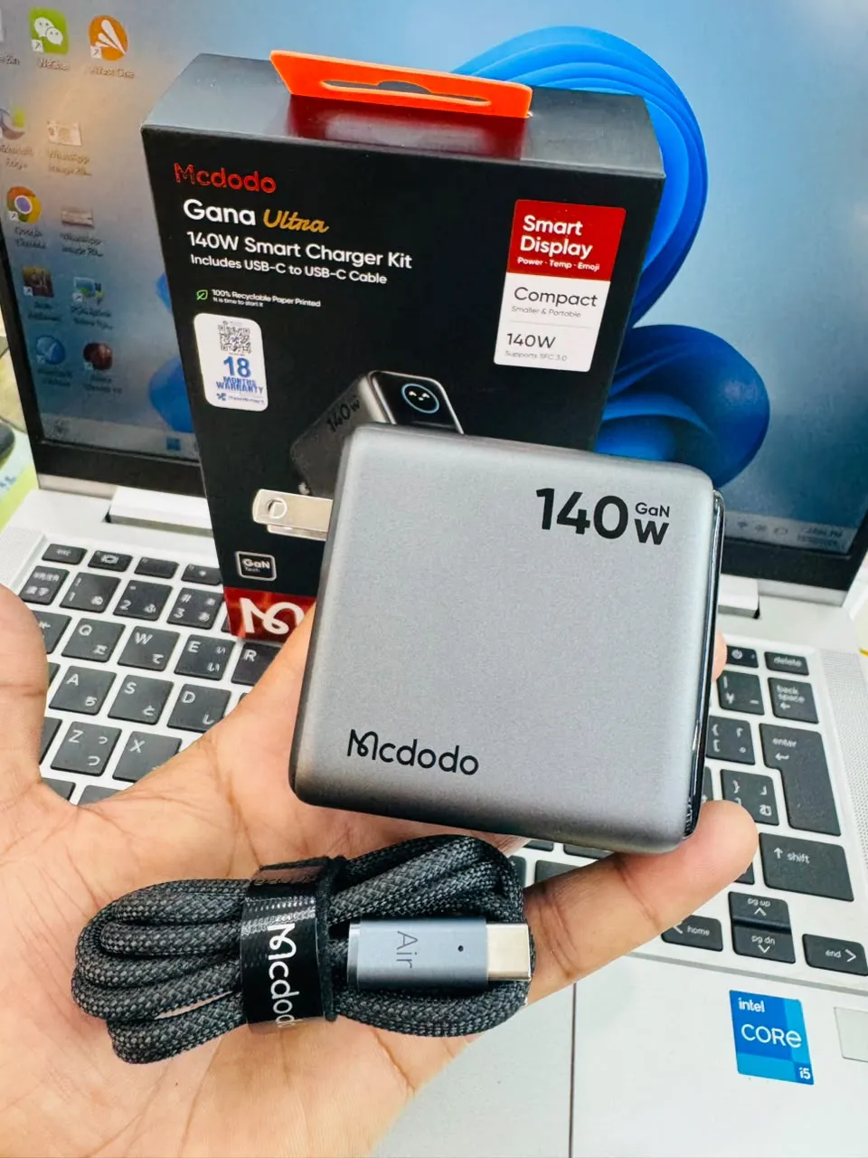 Mcdodo Gana Ultra 140W Smart Colour Display Fast Charging Power Adapter with Cable + Tripple Output Ports(CH-6660)